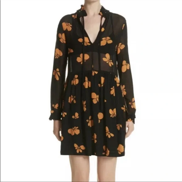 ganni fairfax floral print chiffon wrap dress Ganni | Dresses | Ganni Fairfax Georgette Mini Dress